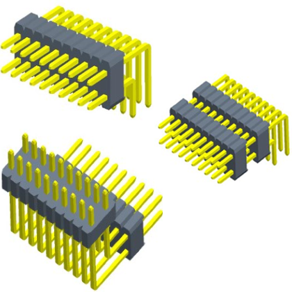 1.27×2.54mmPin Header Dual Row 90°Mono plastic;poly plastic